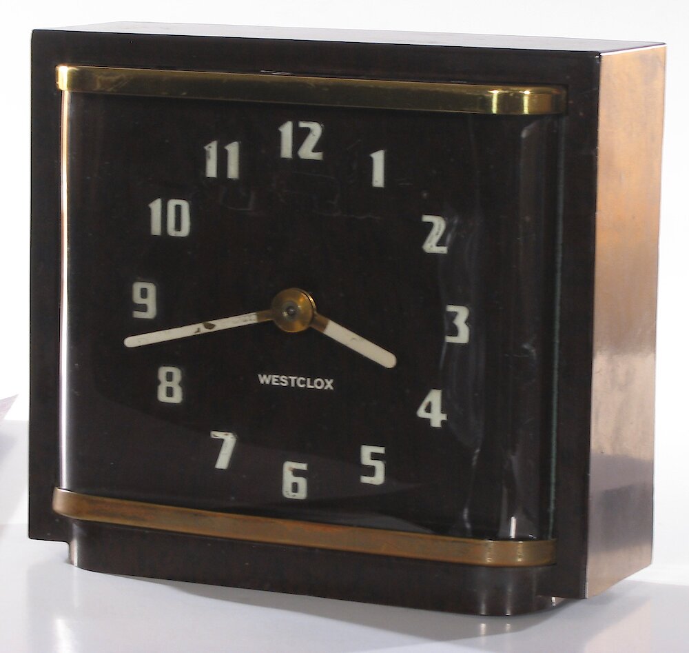 Westclox Shelby Style 1 Walnut Luminous. Westclox Shelby Style 1 Walnut Luminous Clock Example Photo