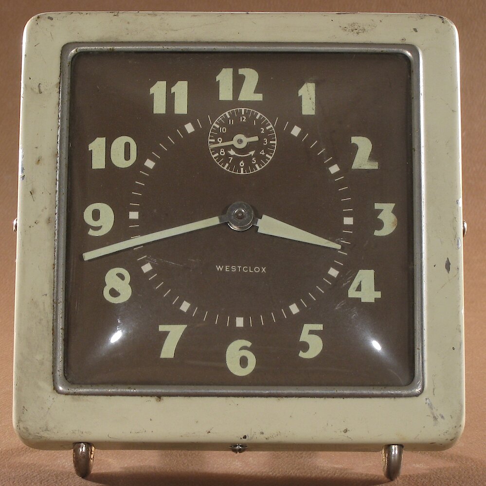 Westclox Spur Style 1 Ivory Luminous. Westclox Spur Style 1 Ivory Luminous Clock Example Photo