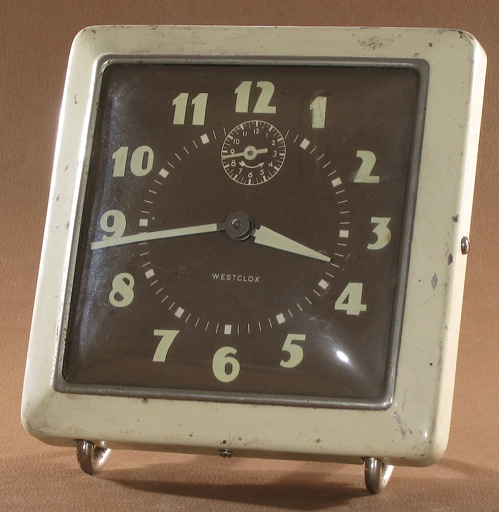 Westclox Spur Style 1 Ivory Luminous. Westclox Spur Style 1 Ivory Luminous Clock Example Photo