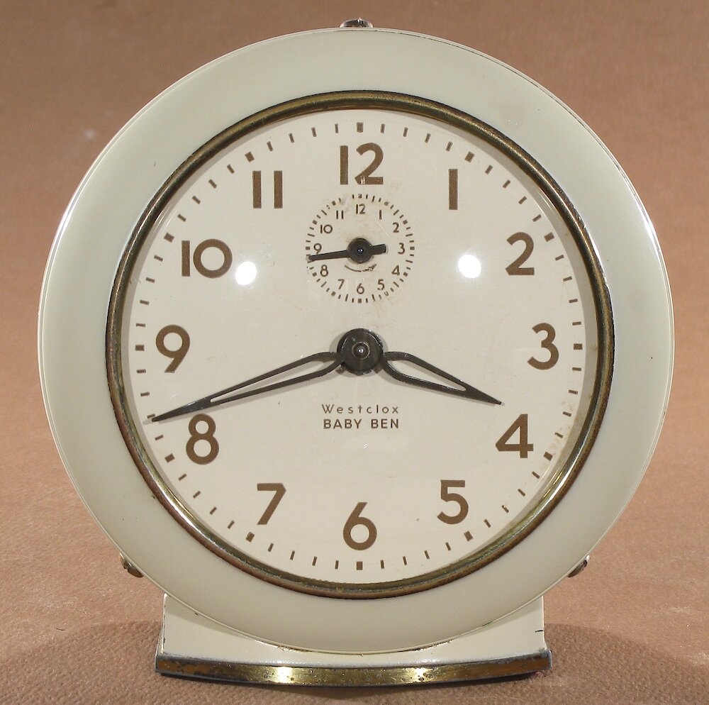 Westclox Baby Ben Style 6 Ivory Plain. Westclox Baby Ben Style 6 Ivory Plain Clock Example Photo