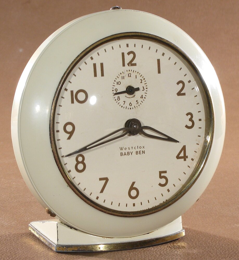 Westclox Baby Ben Style 6 Ivory Plain. Westclox Baby Ben Style 6 Ivory Plain Clock Example Photo