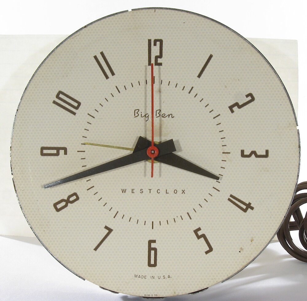 Westclox Big Ben Style 7 White Plain Electric. Westclox Big Ben Style 7 White Plain Electric Clock Example Photo