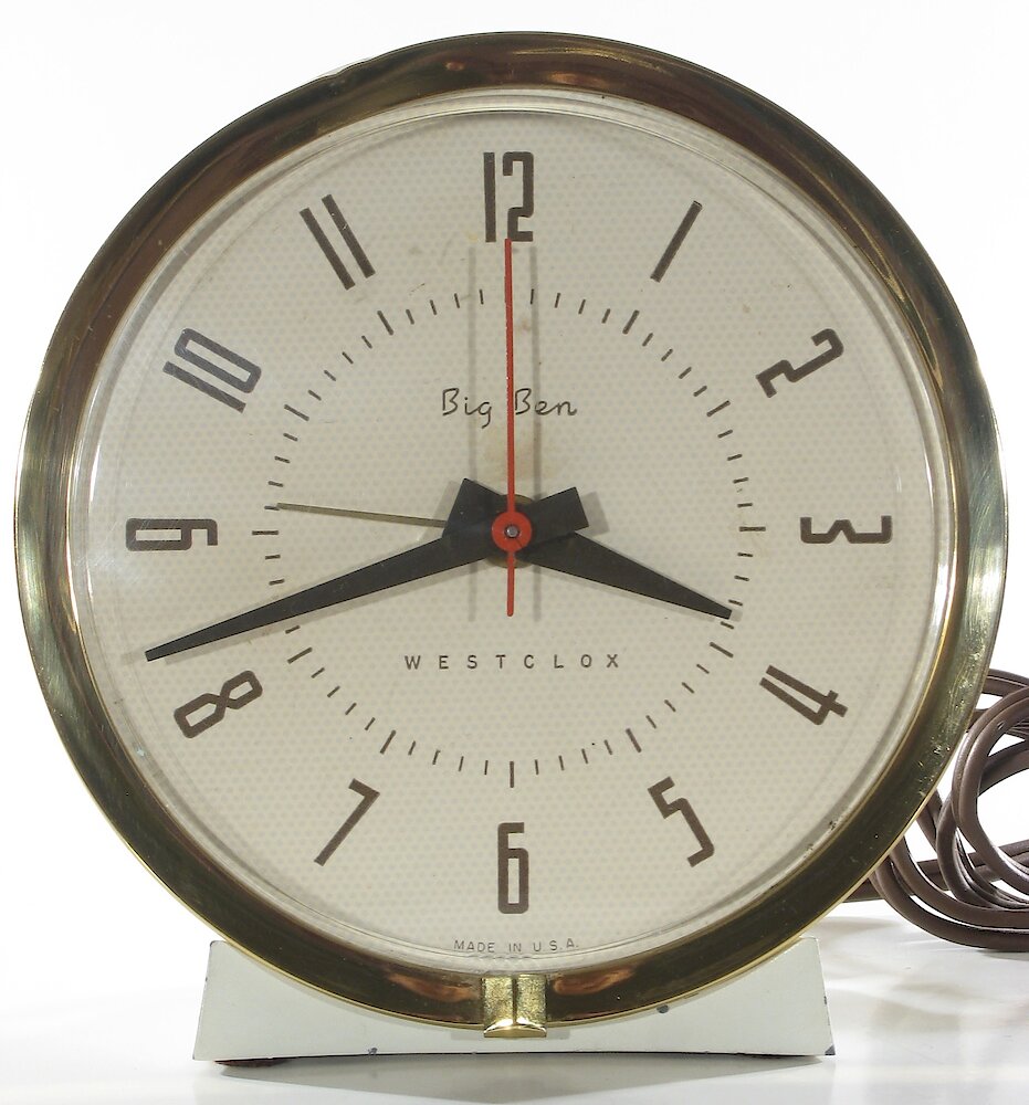 Westclox Big Ben Style 7 White Plain Electric. Westclox Big Ben Style 7 White Plain Electric Clock Example Photo