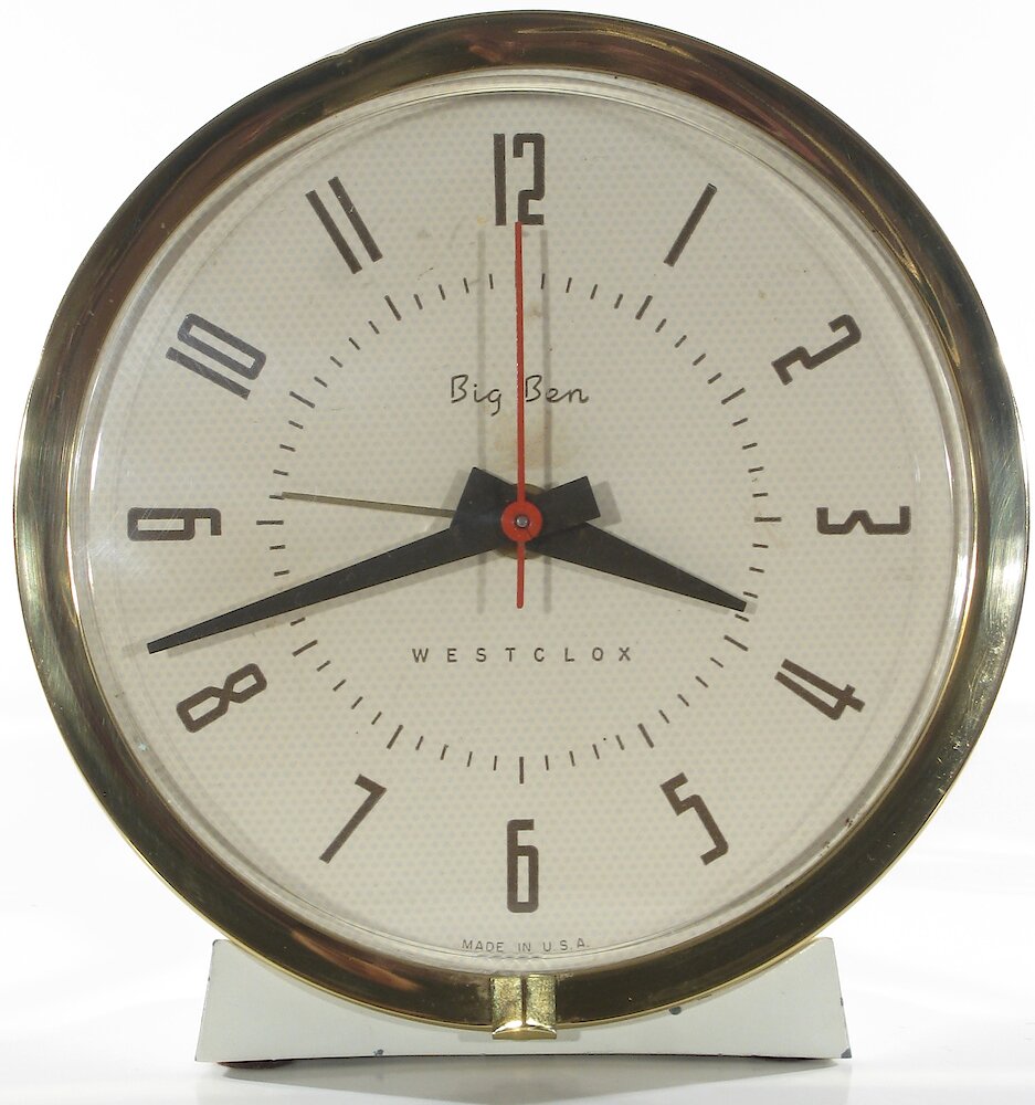 Westclox Big Ben Style 7 White Plain Electric. Westclox Big Ben Style 7 White Plain Electric Clock Example Photo