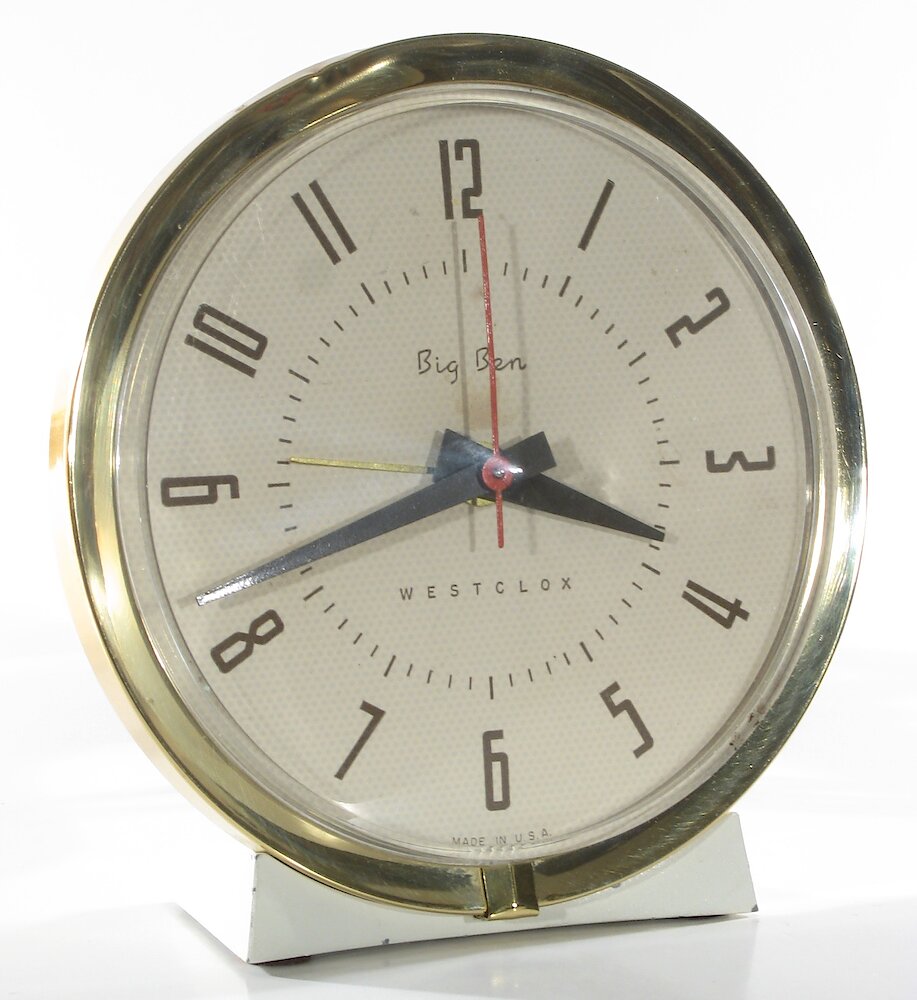 Westclox Big Ben Style 7 White Plain Electric. Westclox Big Ben Style 7 White Plain Electric Clock Example Photo