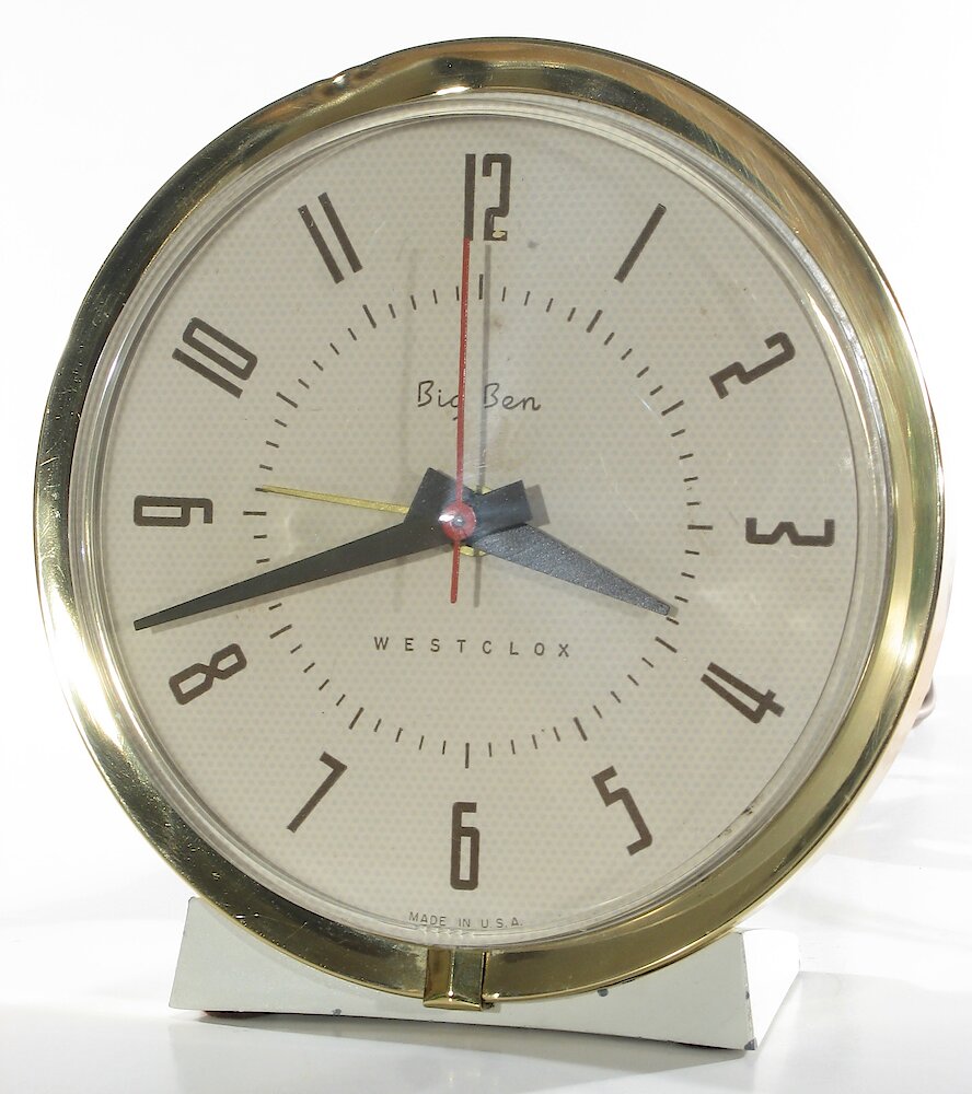 Westclox Big Ben Style 7 White Plain Electric. Westclox Big Ben Style 7 White Plain Electric Clock Example Photo