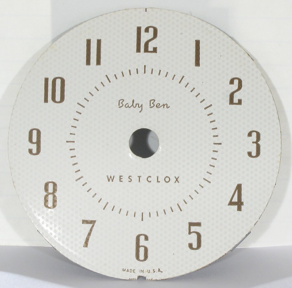 Westclox Baby Ben Style 7 White Plain. Westclox Baby Ben Style 7 White Plain Clock Example Photo