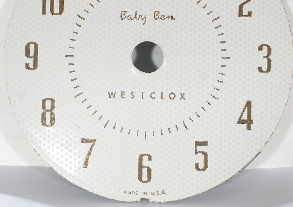 Westclox Baby Ben Style 7 White Plain. Westclox Baby Ben Style 7 White Plain Clock Example Photo