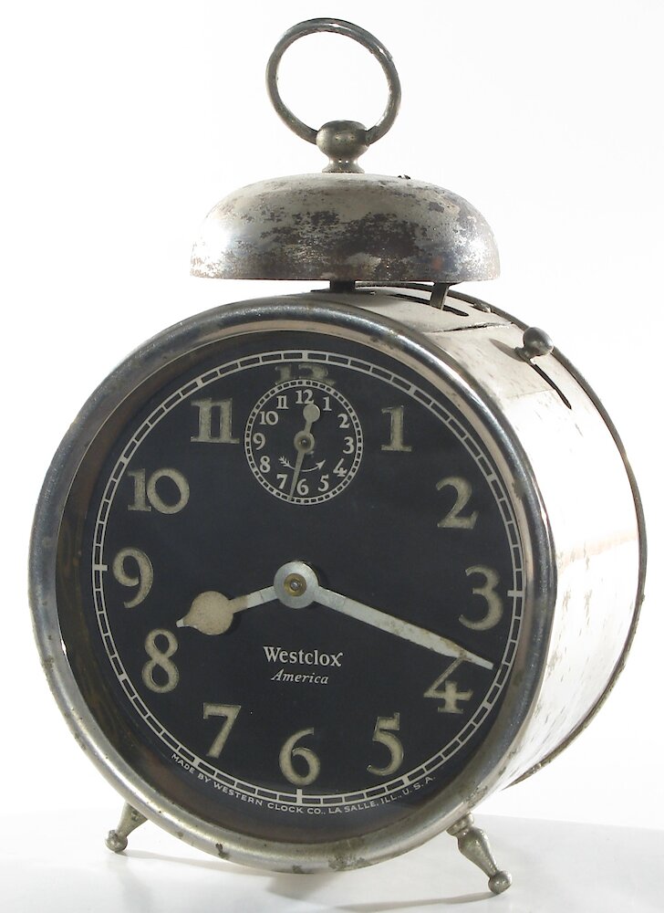 Westclox America Style 2a Nickel Luminous. Westclox America Style 2a Nickel Luminous Clock Example Photo