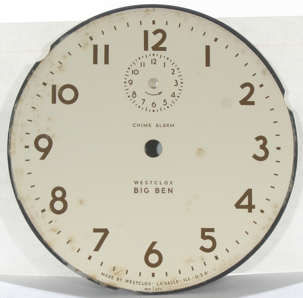 Westclox Big Ben Style 6 Chime Alarm Ivory Plain. 10-50