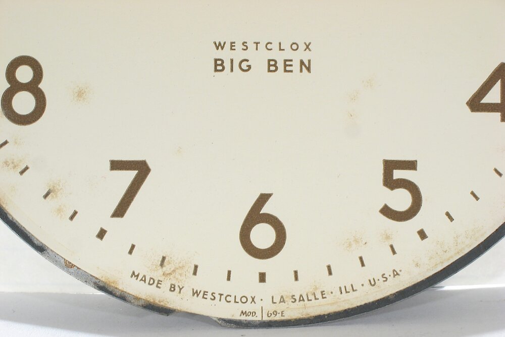 Westclox Big Ben Style 6 Chime Alarm Ivory Plain. Westclox Big Ben Style 6 Chime Alarm Ivory Plain Clock Example Photo