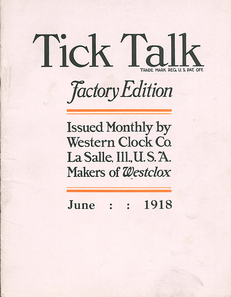 Westclox Tick Talk, June 1918 (Factory Edition), Vol. 3 No. 12 > F