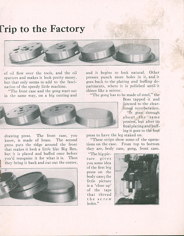 Westclox Tick Talk, September 1918 (Factory Edition), Vol. 4 No. 3 > 17. Article: "The Boss And His Trip To The Factory"