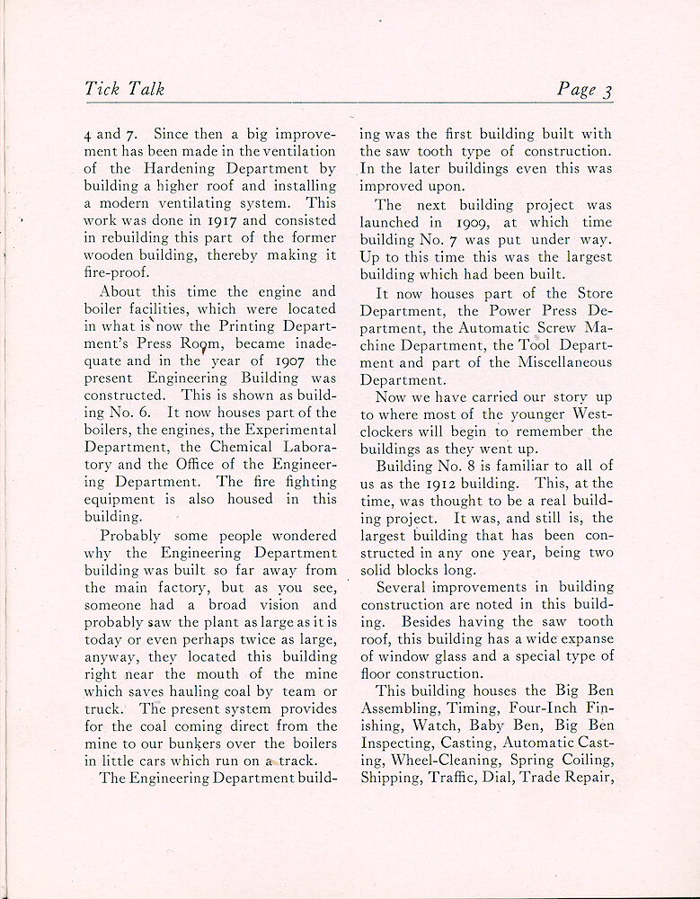 Westclox Tick Talk, November 1919 (Factory Edition), Vol. 5 No. 5 > 3. Historical Article: "Past, Present And Future"