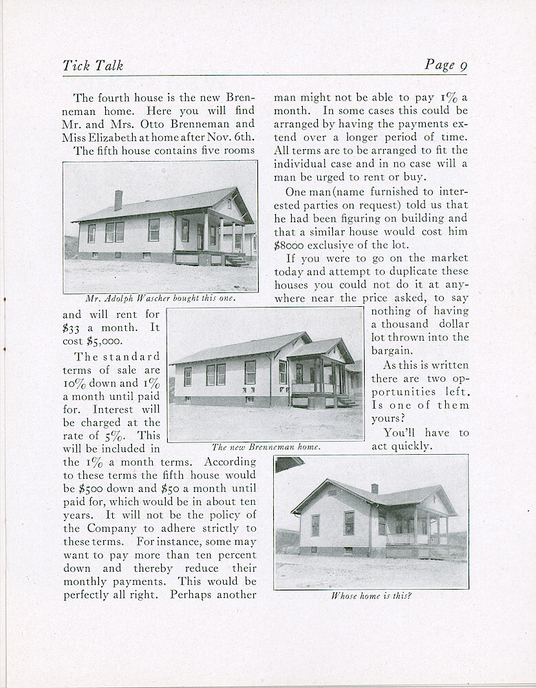 Westclox Tick Talk, November 5, 1920 (Factory edition), Vol. 6 No. 8 > 9. Article: "The New Tenants"