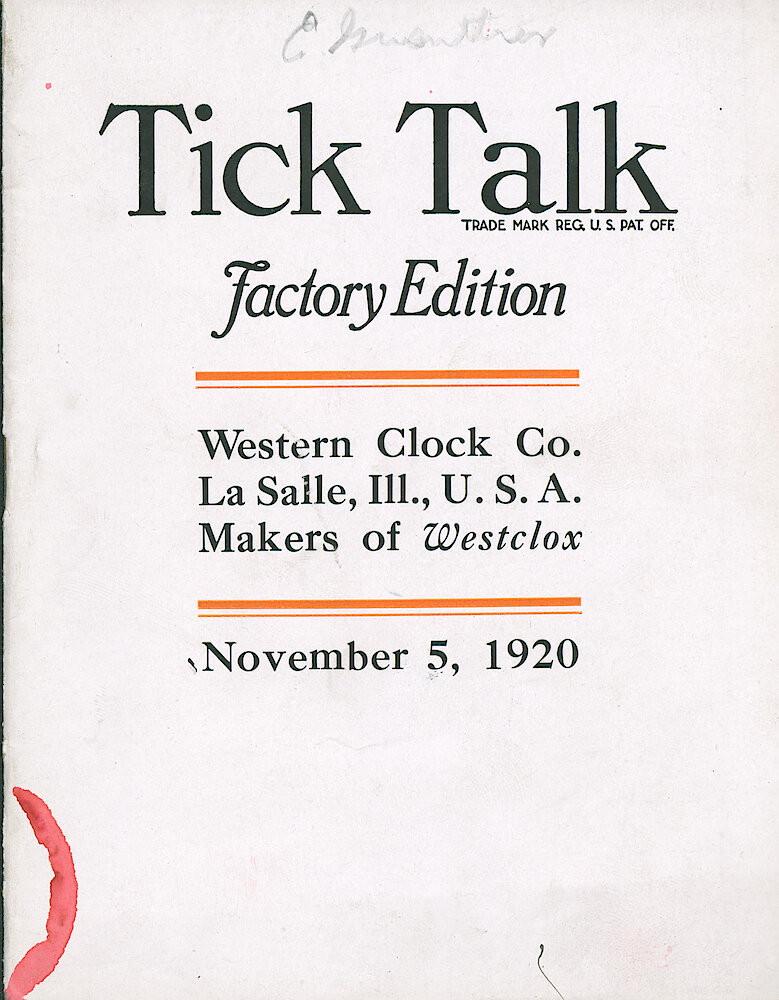 Westclox Tick Talk, November 5, 1920 (Factory edition), Vol. 6 No. 8 > F