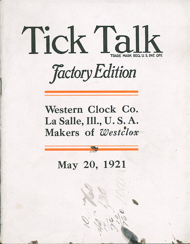 Westclox Tick Talk, May 20, 1921 (Factory Edition), Vol. 6 No. 21 > F