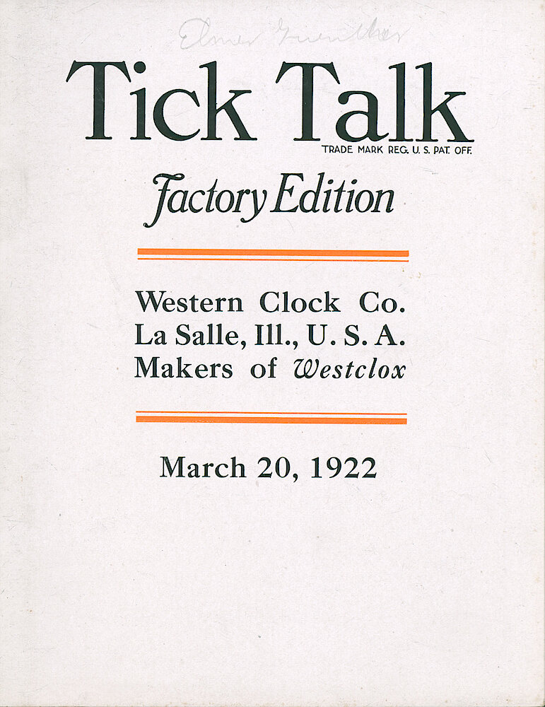 Westclox Tick Talk, March 20, 1922 (Factory Edition), Vol. 7 No. 18 > F