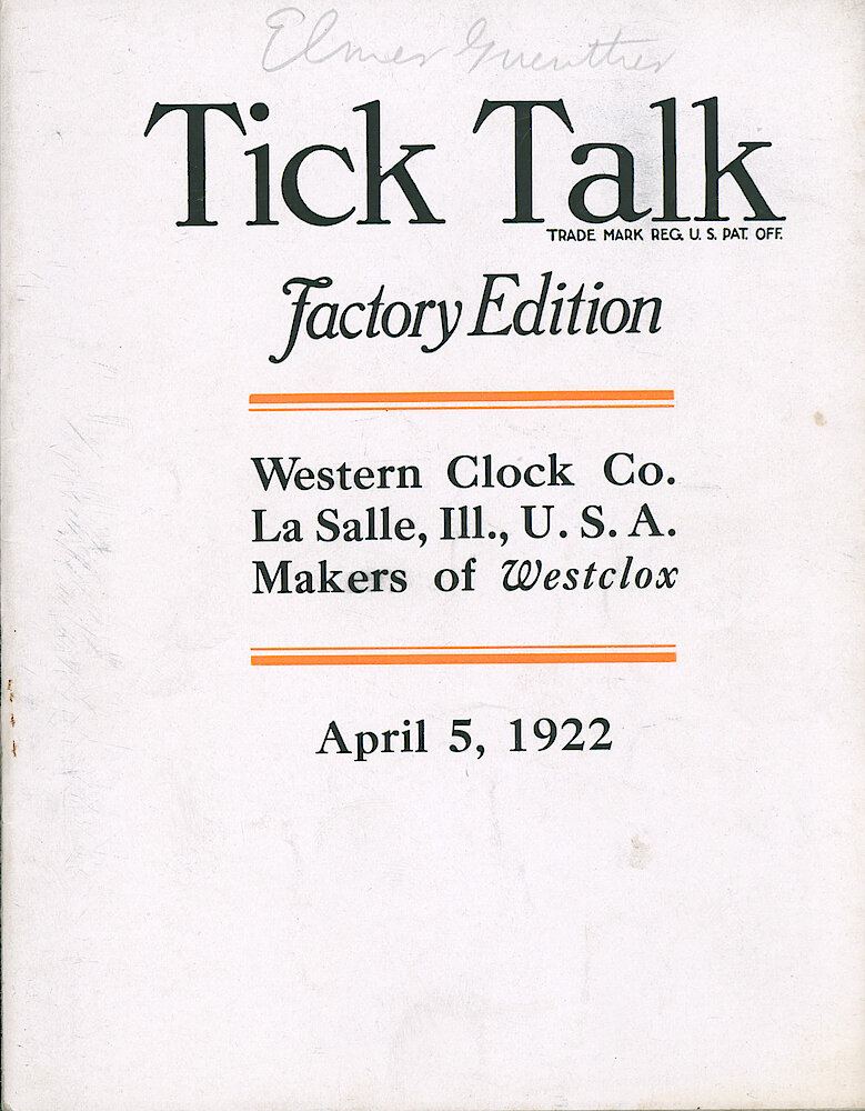 Westclox Tick Talk, April 5, 1920 (Factory Edition), Vol.7 No. 19 > F