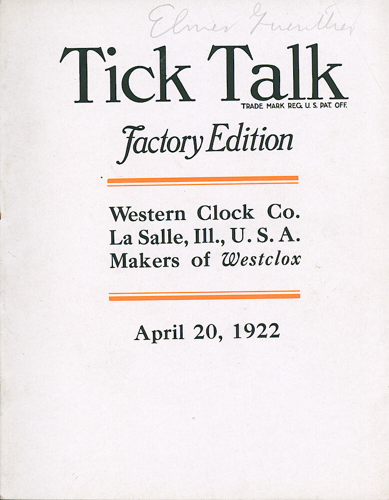 Westclox Tick Talk, April 20, 1922 (Factory edition), Vol. 7 No. 20 > F