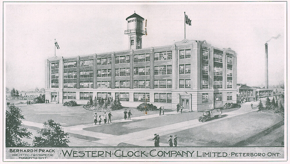 Westclox Tick Talk, June 20, 1922 (Factory Edition), Vol. 7 No. 24 > 12-13. Factory: Corporate: Architects Drawing Of New Westclox Factory In Peterborough, Ontario, Canada.