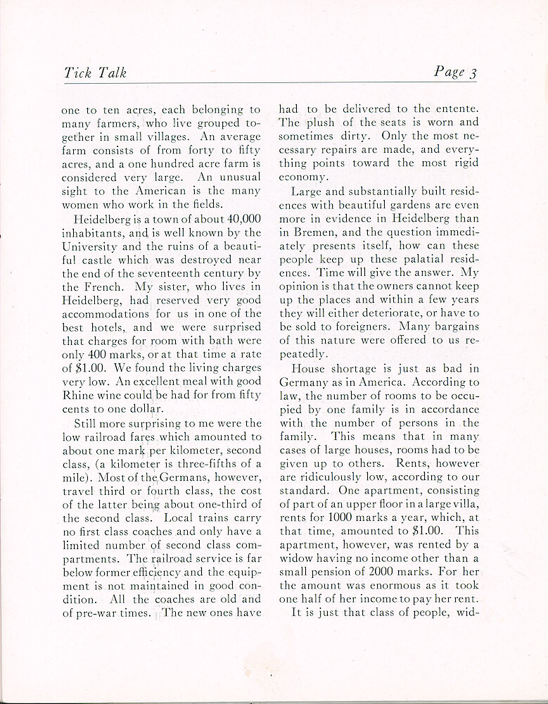 Westclox Tick Talk, October 5, 1922 (Factory Edition), Vol. 8 No. 7 > 3. Article: "My Impressions Of Europe, By E. Roth"