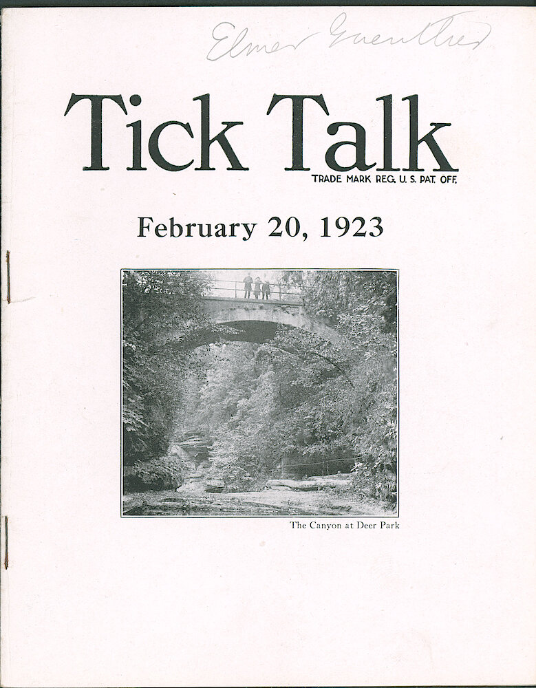 Westclox Tick Talk, February 20, 1923 (Factory Edition), Vol. 8 No. 16 > F. Picture: "The Canyon At Deer Park" By Barney Weyand