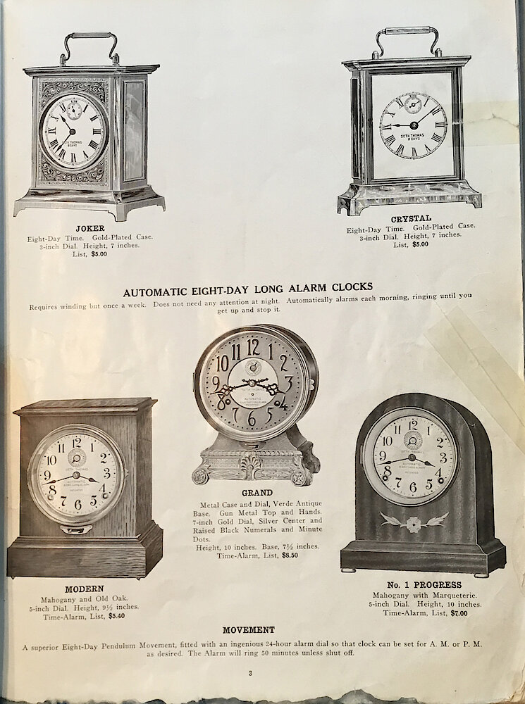 1813 - 1913 Centennial Catalog - Seth Thomas Clock Company Catalog No. 700 > 3