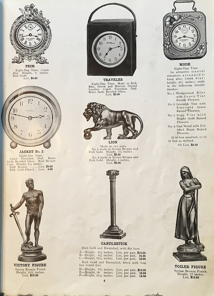 1813 - 1913 Centennial Catalog - Seth Thomas Clock Company Catalog No. 700 > 9