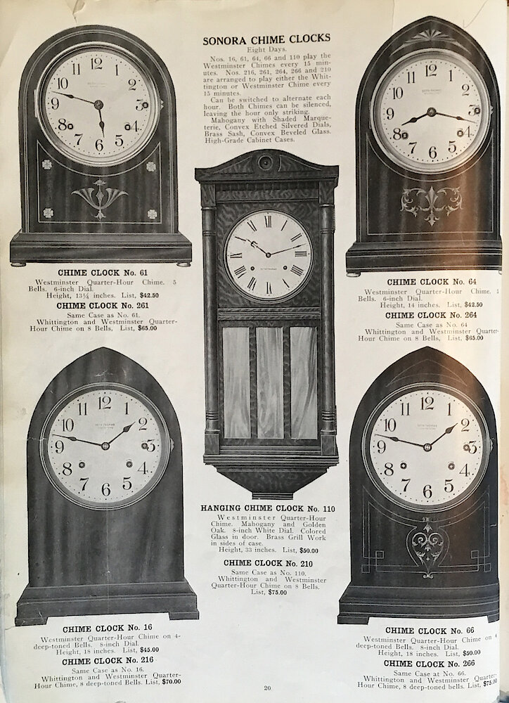 1813 - 1913 Centennial Catalog - Seth Thomas Clock Company Catalog No. 700 > 20