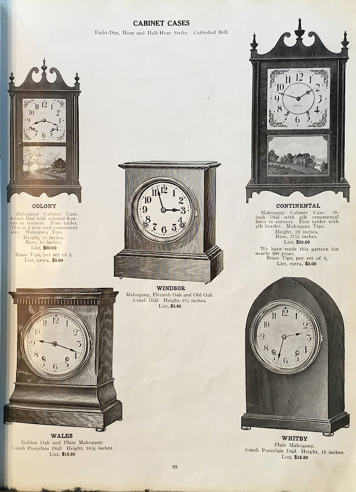 1813 - 1913 Centennial Catalog - Seth Thomas Clock Company Catalog No. 700 > 23