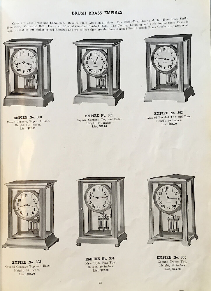 1813 - 1913 Centennial Catalog - Seth Thomas Clock Company Catalog No. 700 > 33