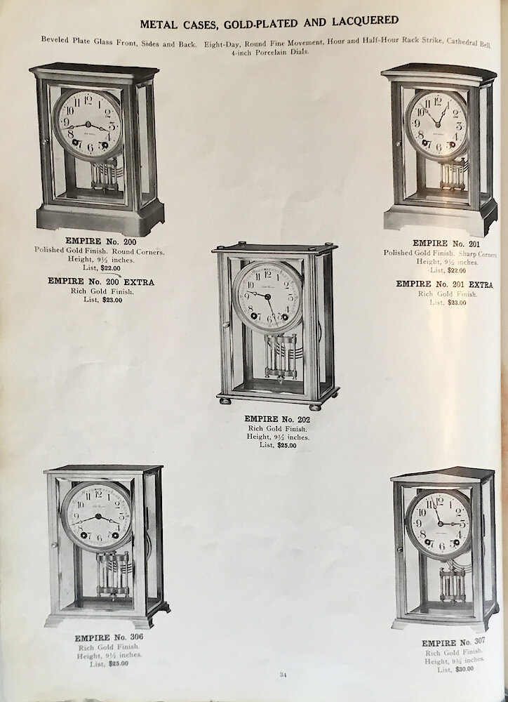 1813 - 1913 Centennial Catalog - Seth Thomas Clock Company Catalog No. 700 > 34