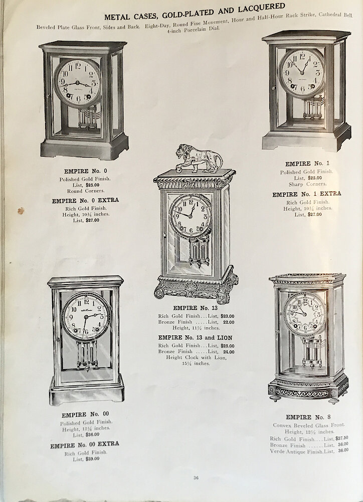 1813 - 1913 Centennial Catalog - Seth Thomas Clock Company Catalog No. 700 > 36