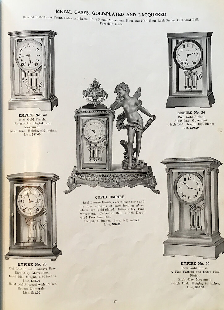 1813 - 1913 Centennial Catalog - Seth Thomas Clock Company Catalog No. 700 > 37