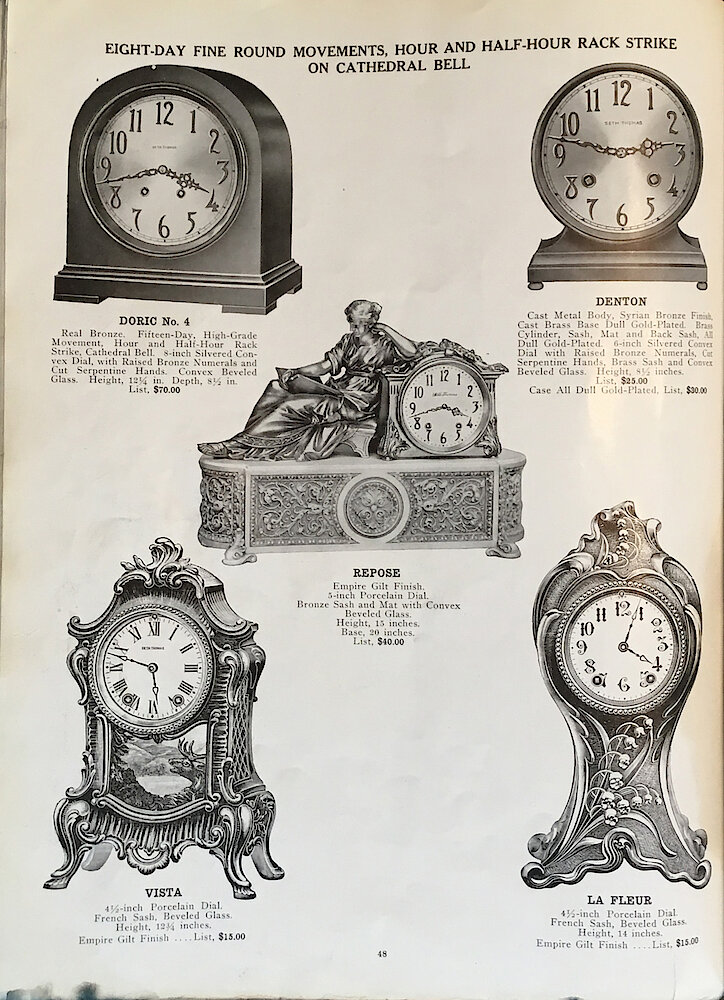 1813 - 1913 Centennial Catalog - Seth Thomas Clock Company Catalog No. 700 > 48