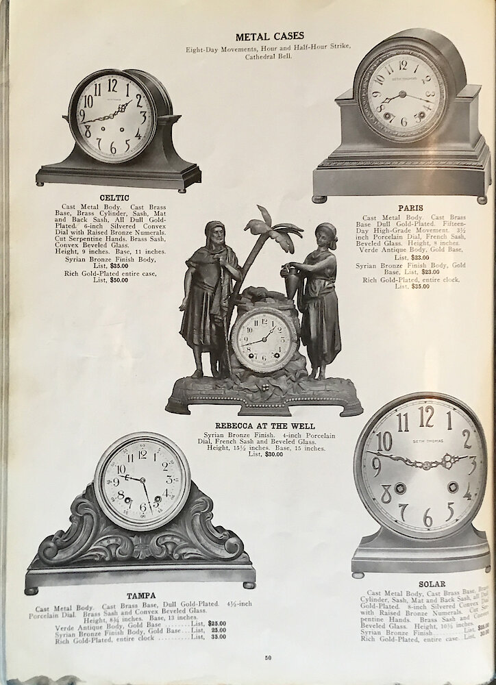 1813 - 1913 Centennial Catalog - Seth Thomas Clock Company Catalog No. 700 > 50