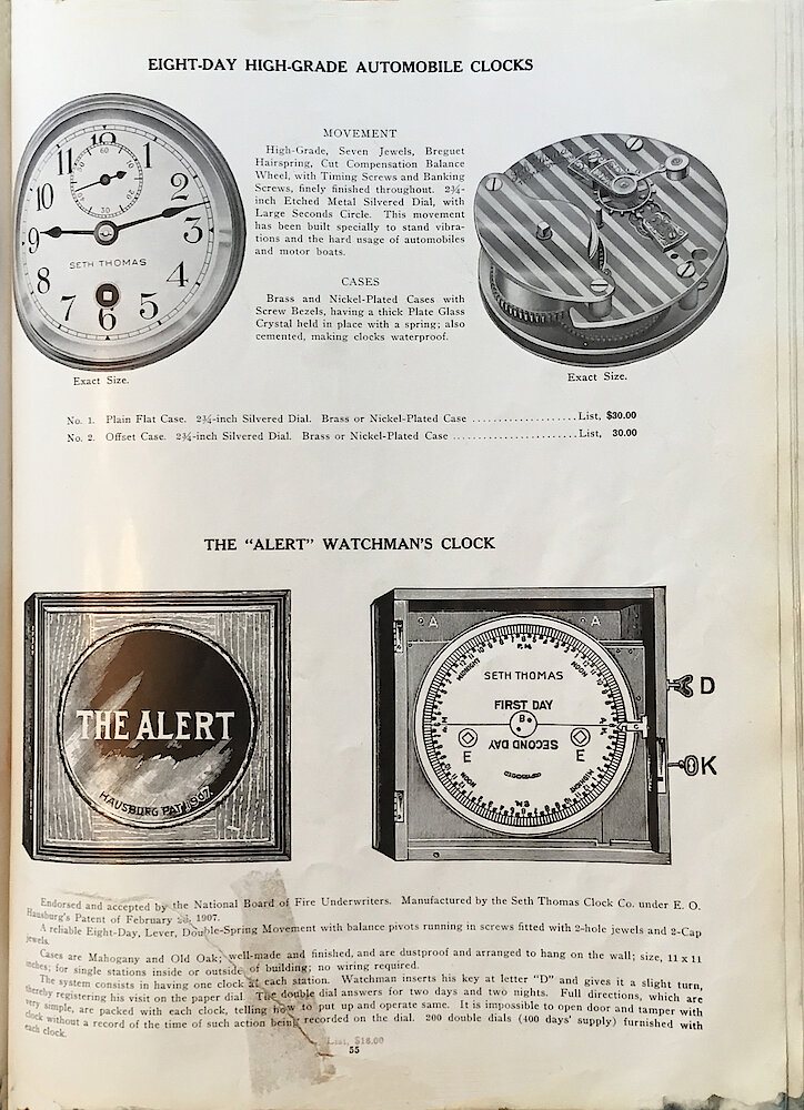 1813 - 1913 Centennial Catalog - Seth Thomas Clock Company Catalog No. 700 > 55