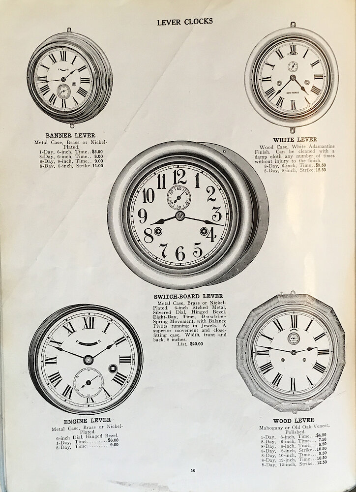 1813 - 1913 Centennial Catalog - Seth Thomas Clock Company Catalog No. 700 > 56