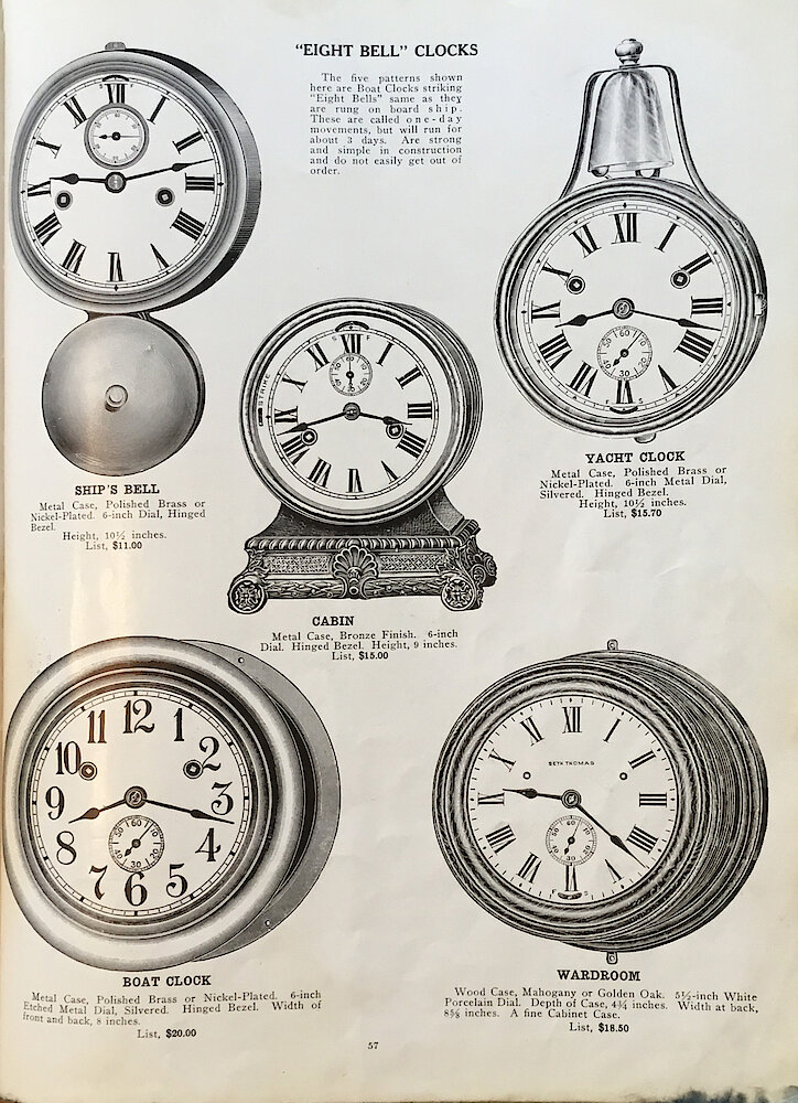 1813 - 1913 Centennial Catalog - Seth Thomas Clock Company Catalog No. 700 > 57