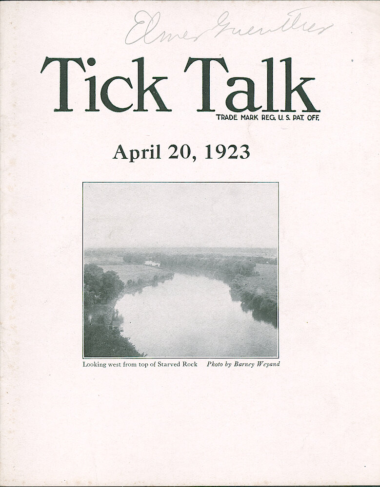 Westclox Tick Talk, April 20, 1923 (Factory Edition), Vol. 8 No. 20 > F. Picture: "Looking West From Top Of Starved Rock" By Barney Weyand