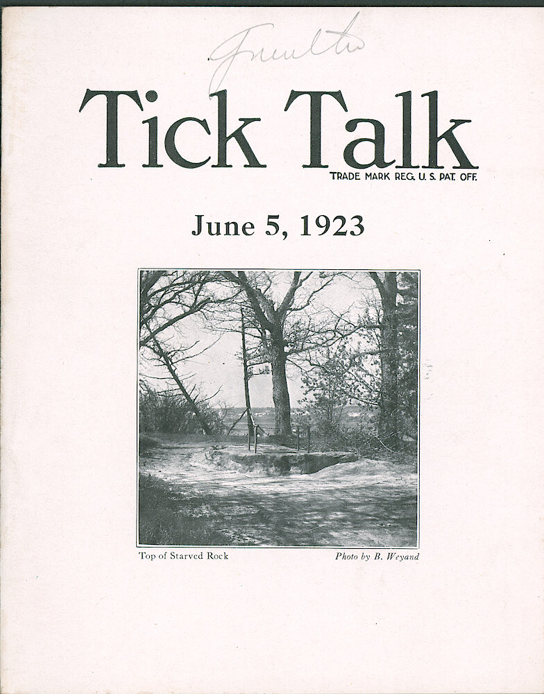 Westclox Tick Talk, June 5, 1923 (Factory Edition), Vol. 8 No. 23 > F. Picture: "Top Of Starved Rock" By B. Weyand