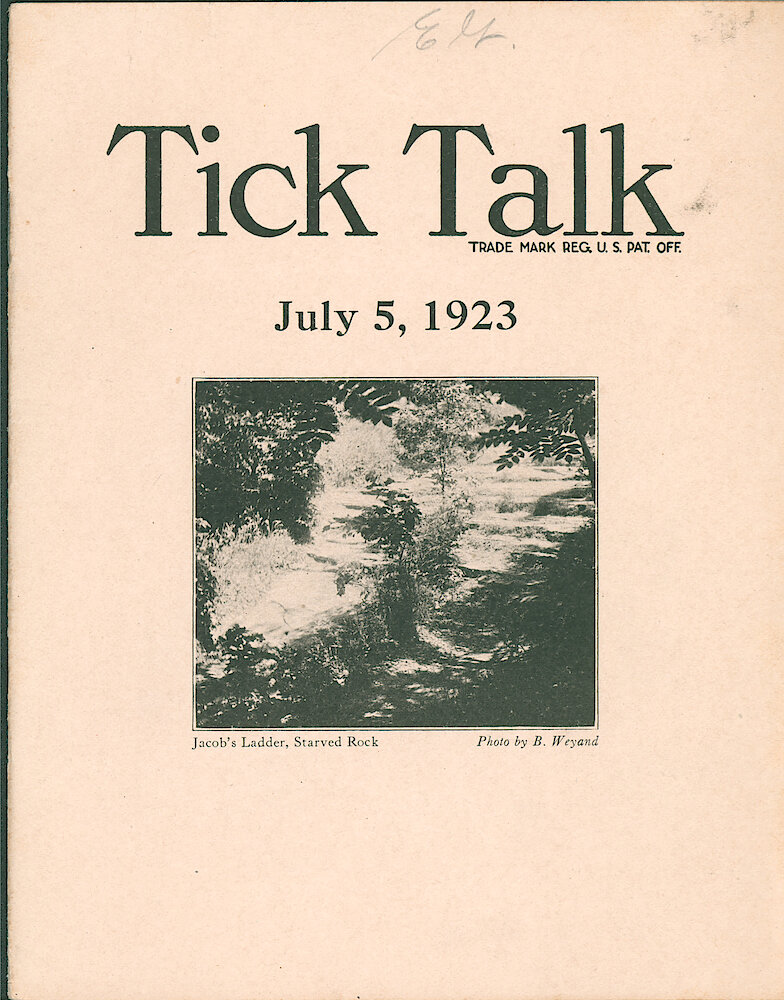 Westclox Tick Talk, July 5, 1923 (Factory Edition), Vol. 9 No. 1 > F. Picture: "Jacob&039;s Ladder, Starved Rock" By B. Weyand