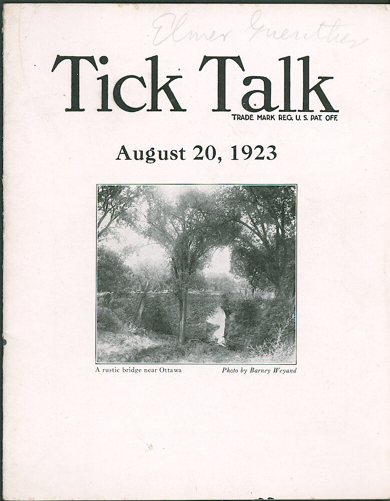 Westclox Tick Talk, August 20, 1923 (Factory Edition), Vol. 9 No. 4 > F