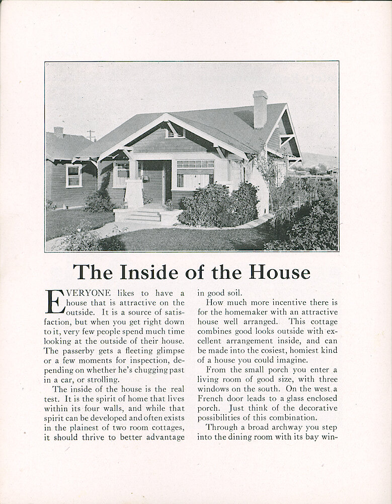 Westclox Tick Talk, September 5, 1923 (Factory Edition), Vol. 9 No. 5 > 4. Article: "The Inside Of The House" Picture, Layout And Description Of One Of The Houses In Central Park For Westclox Employees.