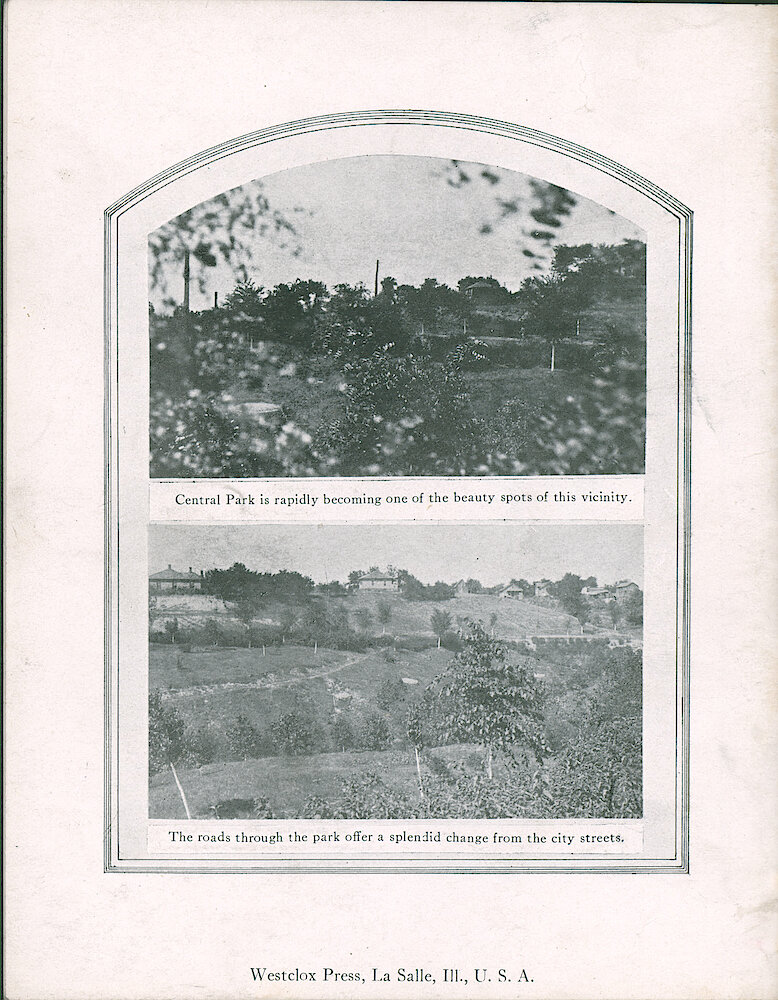 Westclox Tick Talk, September 20, 1923 (Factory Edition), Vol. 9 No. 6 > B. Photograph: View Of Houses In Central Park Built For Westclox Employees.