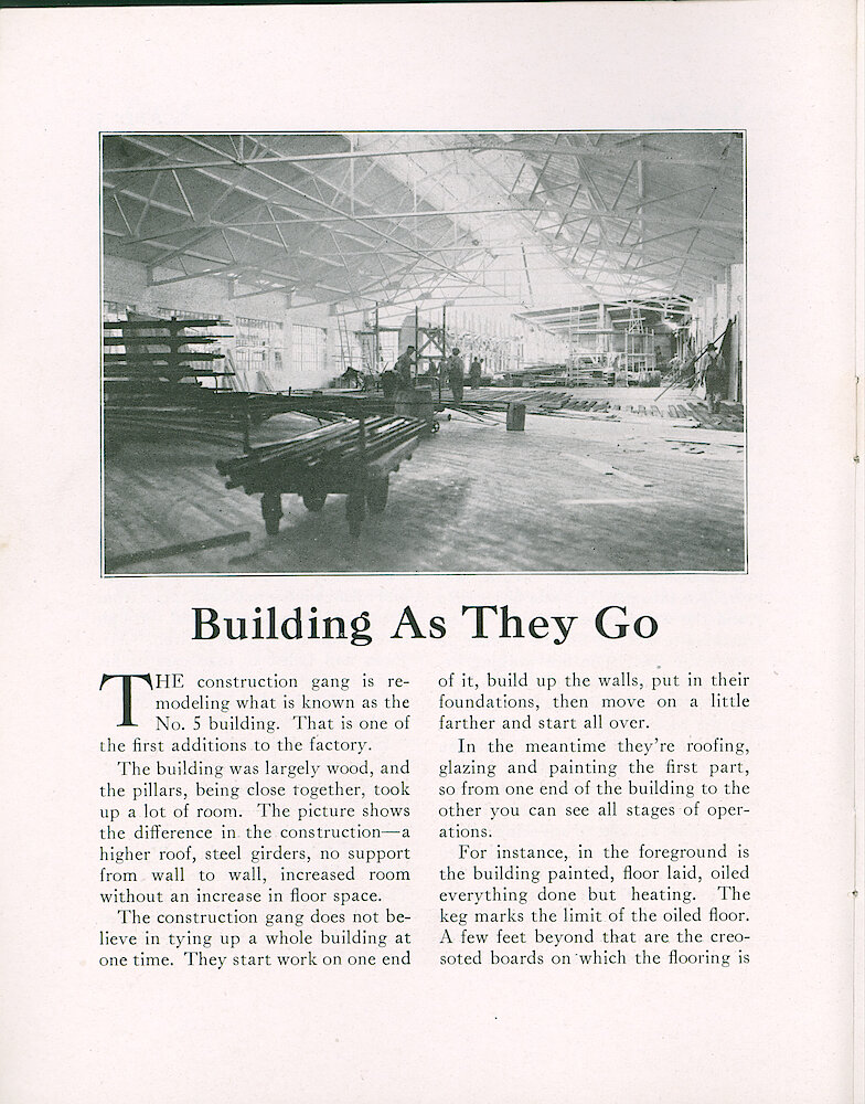 Westclox Tick Talk, October 5, 1923 (Factory Edition), Vol. 9 No. 7 > 4. Factory: "Building As They Go: Remodeling Building 5.