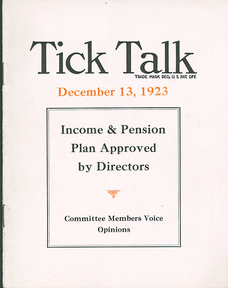 Westclox Tick Talk, December 13,1923 (Factory Edition), Vol. 9 Special Edition > F