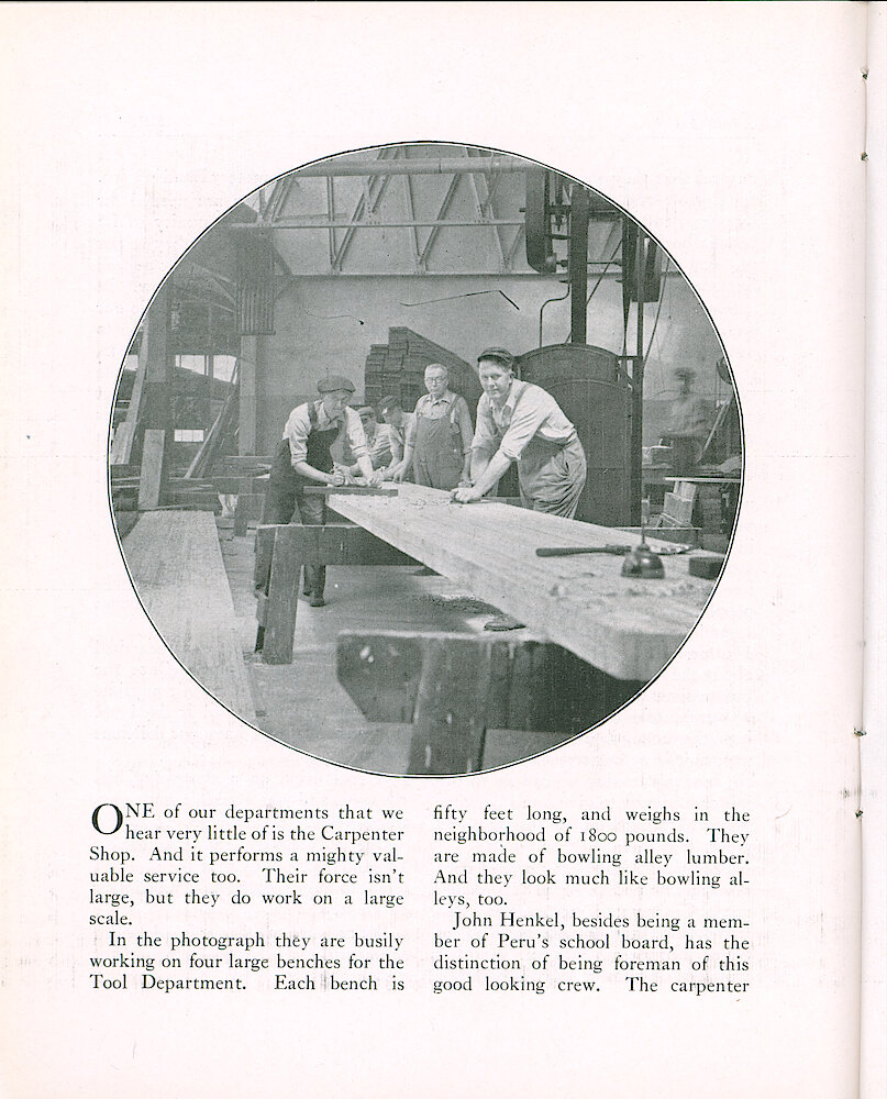 Westclox Tick Talk, May 20, 1924 (Factory Edition), Vol. 9 No. 22 > 10. Factory: The Carpentry Department