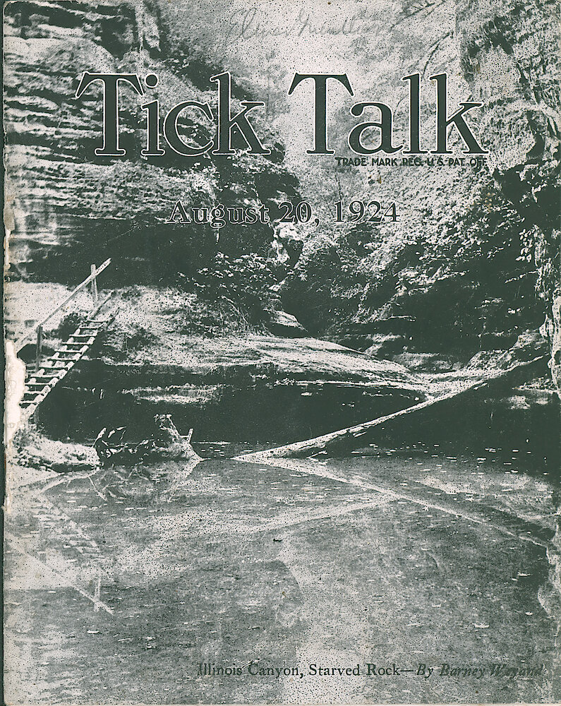 Westclox Tick Talk, August 20, 1924 (Factory Edition), Vol. 19 No. 4 > F. Picture: "Illinois Canyon, Starved Rock"—by Barney Weyand